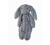 Petlou Stuffingless Floppy Plush Dog Toys with Durable Squeak and Crinkle Paper Dog Chew Toys for Medium Dogs (Gray, 19 Inch Floopy Rabbit)