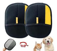 Petlova Glove, Petlova Sweep, Pet Hair Glove, Double-Sided Reusable Electrostatic Pet Hair Remover for Couch, Clothing, Carpet (2 Pcs Black)