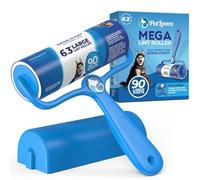 PetLovers 6.3" Large Lint Roller for Pet Hair Extra Sticky 90 Sheets, Ideal for Pet Hair Removal from Furniture & Clothes, Dog and Cat Lint Remover