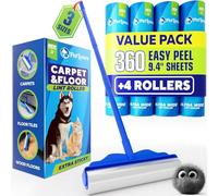 PetLovers Large Lint Roller with 3 Refills - 360 Total Sheets for Tackling Pet Hair, Extra Large Floor and Carpet Roller for Homes with Pets, Perfect for Floors, Furniture, and Loving Pet Owners