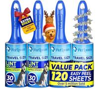 PetLovers Mini Lint Rollers for Travel 4 Pack - Small Sized Lint Removers for Easy Portability, Great for Pet Hair and Debri Pickup
