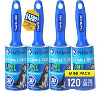 PetLovers Mini Lint Rollers for Travel 4 Pack - Small Sized Lint Removers for Easy Portability, Great for Pet Hair and Debri Pickup