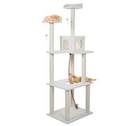 Petmaker Cat Tree - 6-Foot Cat Tower for Indoor Cats with Napping Perches, Kitty Condo, 9 Cat Scratching Posts, 2 Hanging Toys, and Rope (Ivory)