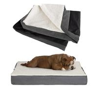 PETMAKER Dog Bed Replacement Cover ? Pet Duvet with Sherpa Top, Non-Slip Bottom, Gray Micro Suede -Dog Bed Washable Removable Cover (Medium)