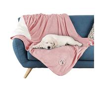 PETMAKER Waterproof Dog Blanket - 50x60-Inch Reversible Sherpa Dog Blanket for Couch, Bed, or Car - Protects from Spills, Stains, or Pet Fur (Pink)