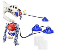 Petmarket Interactive Dog Toys for Aggressive Chewers,[2025 New] Double Suction Cups Dog Toy Tug of War Indestructible, Puzzle Treat Food Dispensing Teeth Cleaning Sound Ball Toy for All Dogs