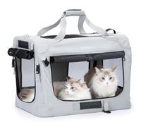 PetMasion Extra Large Cat Carrier for 2 Cats, Collapsible Soft Sided Pet XL Crate for Large Mudium Big Cat 20lbs+, Car Travel Portable Bag for Long Trips Ride 24"x16.5"x16.5"
