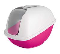 Petmate Basic Hooded Cat Litter Pan, Large, Pink and White, Made in USA