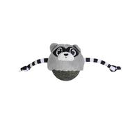 Petmate Quirky Kitty Rolly Raccoon Bobbler Catnip Cat Toy | Raccoon bobbler toy with catnip for batting, swatting chase play with wobbling movement that keeps indoor cats engaged.