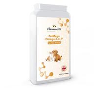 PetMega- Omega 369 for Pet- Omega Fish Oil for Dogs and Cats - 1000mg 120 Capsules - Daily Omega 3 6 9 Supplement for Pets - UK Manufactured to GMP Standards