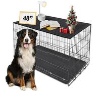 Petmystify Dog Crate Topper with Magnets for 48 Inch Crate - Aluminum Foldable Dog Kennel Topper Decorative Storage Pet Crate Table Black (Only Topper)