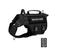 PETNANNY Tactical Dog Harness - No-Pull Service Vest for Large Breeds, with Hook & Loop Patch Panel & MOLLE System | Padded Handle for Walking, Hiking & Training (Black,M)