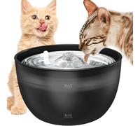 PETNF Fountain for Cats: 3L Fountain for Cats, Ultra Silent Pump, Cat Fountain with Water Level Window, Stainless Steel Tray, Suitable for Multiple Pets
