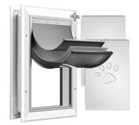 [Petoasis] Aluminum Dog Door, Lockable, 23.5" H x 14" W, Suitable for Large Dogs, 3 Flap Insulation