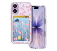 Petocase for iPhone 17 Wallet Case Card Holder Slot Ultra Slim Fit Flexible TPU Gel Rubber Soft Skin Silicone Protective Phone Case Cover for Apple iPhone 17 6.3 inch Pink Bow