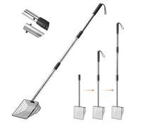 PETOCAT Cat Litter Scoop 43 inch Metal Litter Scooper with Stainless Steel Long Handle, Large Kitty Box Scooper Heavy Duty Deep Shovel for Fast Sifting, Dog Waste Scooops for Outside Pet Poop