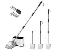 PETOCAT Cat Litter Scoop with Holder 43" Metal Litter Scooper with Stainless Steel Long Handle, Large Kitty Box Scooper Heavy Duty Deep Shovel for Fast Sifting, Dog Waste Scooops for Outside Pet Poop