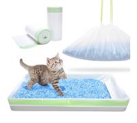 PETOCAT Litter Box Liners for Free Scoop Cat Litter box 30 Count Drawstring Self-Cleaning litter Trays Waste bags Thicked Leakproof Durable Heavy Duty Cat Litter poop Liner