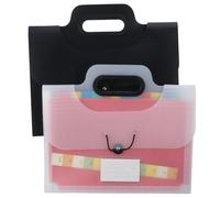 petofqq 2 PCS Expanding File Folder with Handle, A4 Size Black and White Portable Accordian File Organizer, Document Folder with 13 Pockets