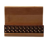 petofqq Black Walnut Business Card Holder Stand, Bamboo Wood Business Card Storage, for Home Office Display
