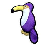 PETONA Durable Dog Plush Toy with Squeaker and Tug Ropes, Recycled Fabric Chew Toy, Double Stitched Interactive Toy for Small Medium and Large Dogs (Parrot)