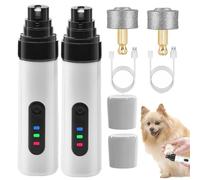 Petonyx Nail Trimmer - Paw Grind Pro, Petonyx Silent Groom Pro Nail Grinder for Dogs and Cats, Quick Charge With Replacement Grinding Heads (2 PCS)
