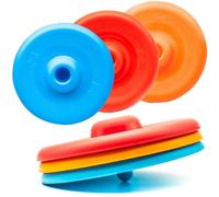 Petopedia 2x 9 Dog Flying Discs with Standing Grip Cone for Easy Pick-up - Lightweight, Saucer Ring - Interactive Pet Training Toys, Outdoor Fetch Play for Dogs, Exercise (Assorted (Pack of 2))