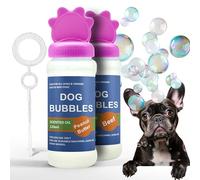 Petopedia 2x Dog Bubbles - PEANUT BUTTER and BEEF Scented, Safe Blowing Bubbles for Dogs, Interactive Toys for Boredom, Suitable for Puppies to Large Dogs (240ml, Both Flavours - Pink)