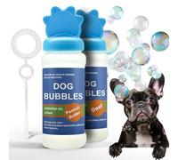 Petopedia 2x Dog Bubbles - PEANUT BUTTER and BEEF Scented, Safe Blowing Bubbles for Dogs, Interactive Toys for Boredom, Suitable for Puppies to Large Dogs (240ml, Both Flavours - Blue)