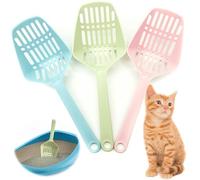 Petopedia 2x Strong Cat Litter Scoop Plastic Cat Litter Shovel Cat Poop Scoop Cat Litter Tray Scoop Handy Sand Sifter Poop Sieve Cleaning Tool Shovel Scoop Cat Scoop (Assorted (Pack of 2), Medium)