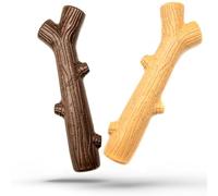 Petopedia High Density BAMBOO & NYLON Dog Chew Toys, Tough Indestructible Dog Toys for Small & Medium Breeds, Dental Sticks, Reduces Boredom (Branch, Pack of 2)