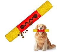 PETOPIA Stick Interactive Dog Toy 9” in Outdoor Dog Toy for Aggressive Chewers Tough Natural Rubber Chew Toys (Red&Yellow)