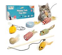PETORIA Cat Toy Set - 8 Interactive Toys with Feathers, Mice & Rolling Balls | Keeps Your Cat Active & Happy!