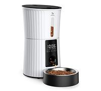 Petory Timed Automatic Cat Feeders - 4L Programable Dry Food Dispenser for Cats and Small Medium Dogs 6 Meals with Desiccant Bag Dual Power Supply 10S Voice Recorder
