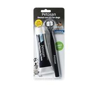 Petosan Dental Care Kit for Large Dogs - Double-Headed Dog Toothbrush and Toothpaste Set (16kg+) - Plaque and Tartar Removal, Fresh Breath, Recommended by Vets, Poultry Flavour.
