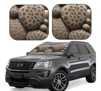 Petoskey Stone Print Car Sun Shade Windshield 2-Piece Foldable Front Windshield Sun Visor Sunshade for Car Windshield, S