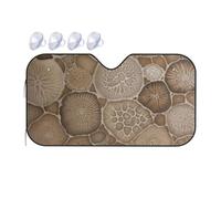 Petoskey Stone Print Car Windshield Sun Shade for Car Truck SUVs, Aluminum Foil Auto Front Window Sun Visor Sun Heat Protection Sunshade with 2 holes, M