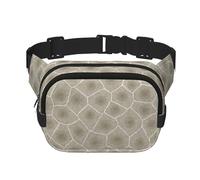 Petoskey Stone Print Unisex Square Double Layer Waist Bag Crossbody Fanny Pack Travel Workout Accessory, Black, One Size, Black, One Size