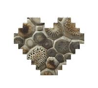 Petoskey Stone Printed Jigsaw Puzzle 10.8x12.8 CM, Heart-Shaped Puzzle Challenging Game for Adults Gifts, Family Fun Decorative Wall Decor