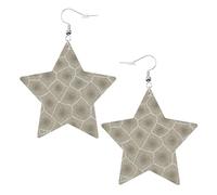 Petoskey Stone Printed Leather Pierced Earring Set, 1 Pair Lightweight Bohemian Earrings Birthday Party Jewelry Gifts For Women