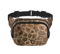 Petoskey Stone Square Double Layer Waist Bag Belt - Unisex Everywhere Fanny Pack Purse for Running, Travel, Hiking, Fitness, Black, One Size