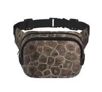 Petoskey Stone Square Double Layer Waist Bag Belt - Unisex Everywhere Fanny Pack Purse for Running, Travel, Hiking, Fitness, Black, One Size