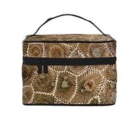 Petoskey Stone Travel Makeup Bag - Elegant and Spacious Cosmetic Organizer for On-The-Go