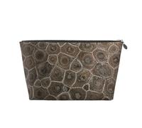 Petoskey Stone Vagilo Leather Toiletry Bag - Stylish & Durable Toiletry Kit for Travelers, Cosmetic Organizer, Makeup Bag, Carry-On, Portable Organizer, Zippered Pouch