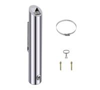 petour 48 cm Vertical Stainless Steel Waste Bin, Wall-Mounted Kitchen Waste Bin with Key, 1.8 L Waste Bin for Hotels, Cafés, Offices, Restaurants, Bars, 8 x 8 x 48 cm, Trash (Cylindrical)