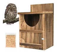 petour Owl House Wooden Bird House Cedar Nesting Box Prebuilt Owl Box For Outside Easy To Open Fronted For Many Different Species Of Garden Birds