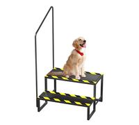 petour RV Steps with Handrail, 2 Step Stool with Handle, Heavy Duty Motor Home Step Ladder, Portable Dual Stairs for Travel Caravan, Hot Tub, Outdoor Spa and Mobile Home, for Kids Adults Elderly Pets