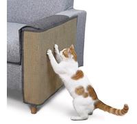Petpals Cat Scratching Sofa Protector, SofaGuard Jute Cat Scratching Pad, Furniture Protector with Natural Jute Scratching Mat for Couch Sofa Armrest, Sell as a Pair, Brown