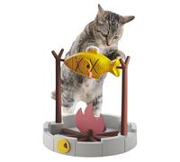 PetPals Cat Treat-Dispensing, Dry Food Dispenser, Slow Feeding Snack Bowl, Grilled Fish Toy