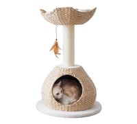PetPals Luxuriöser handgefertigter Boho Chic Katzenbaumturm - Nachhaltiges Design - Perfekt für kleine Rassen - Moderne Katzenmöbel mit Bett und Kratzpfosten